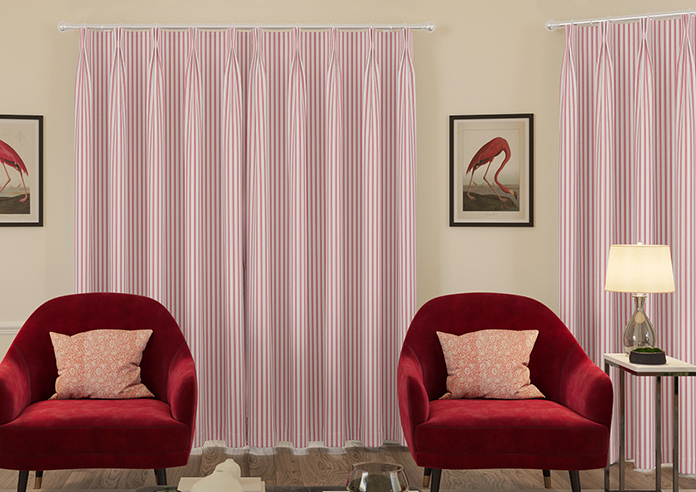 Lace Stripes, Rouge - Made to Measure Curtains - Image 7